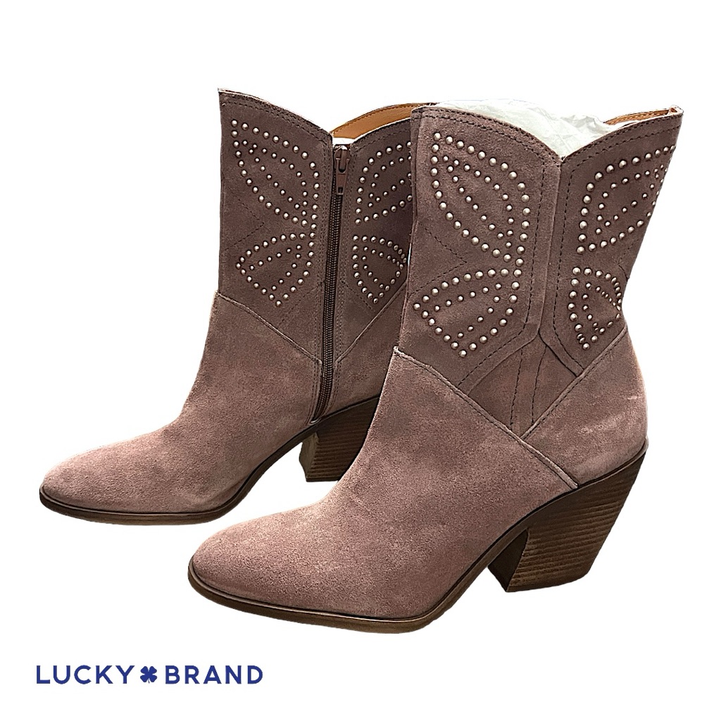 Nib Lucky Brand Lakelon Ankle Boots In Flint Color, Size Women’s 9.5